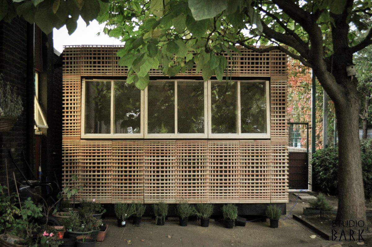 Garden Room constructed in Spruce Plywood U-Build system. Studio Bark